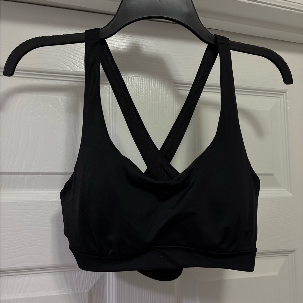 Athleta Black Cross-Back Sports Bra